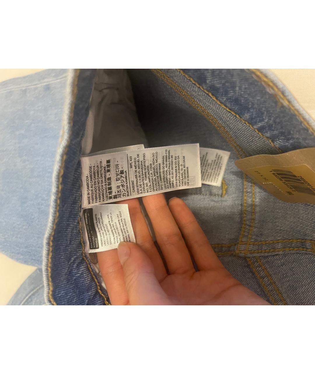 LEVI'S Голубые хлопковые джинсы слим, фото 6