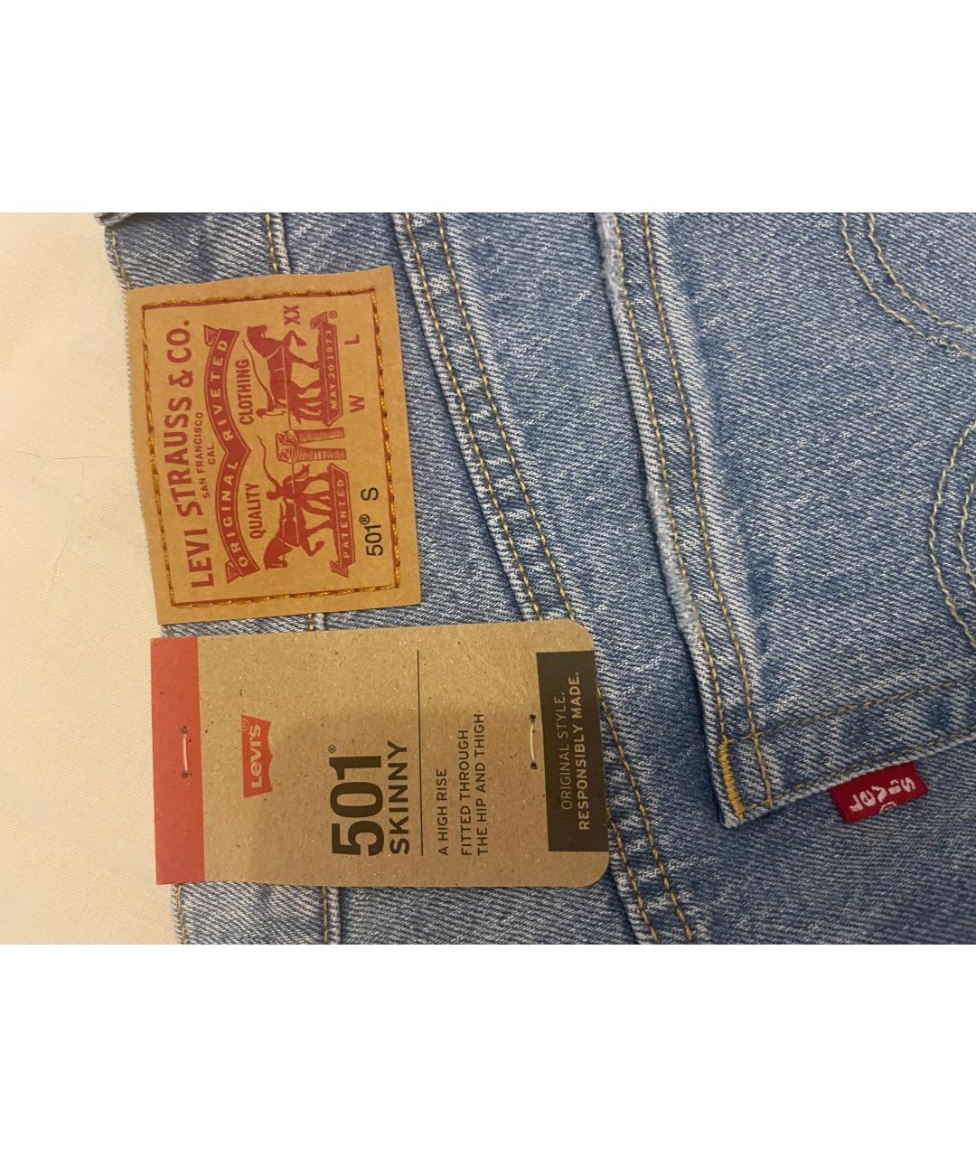 LEVI'S Голубые хлопковые джинсы слим, фото 7