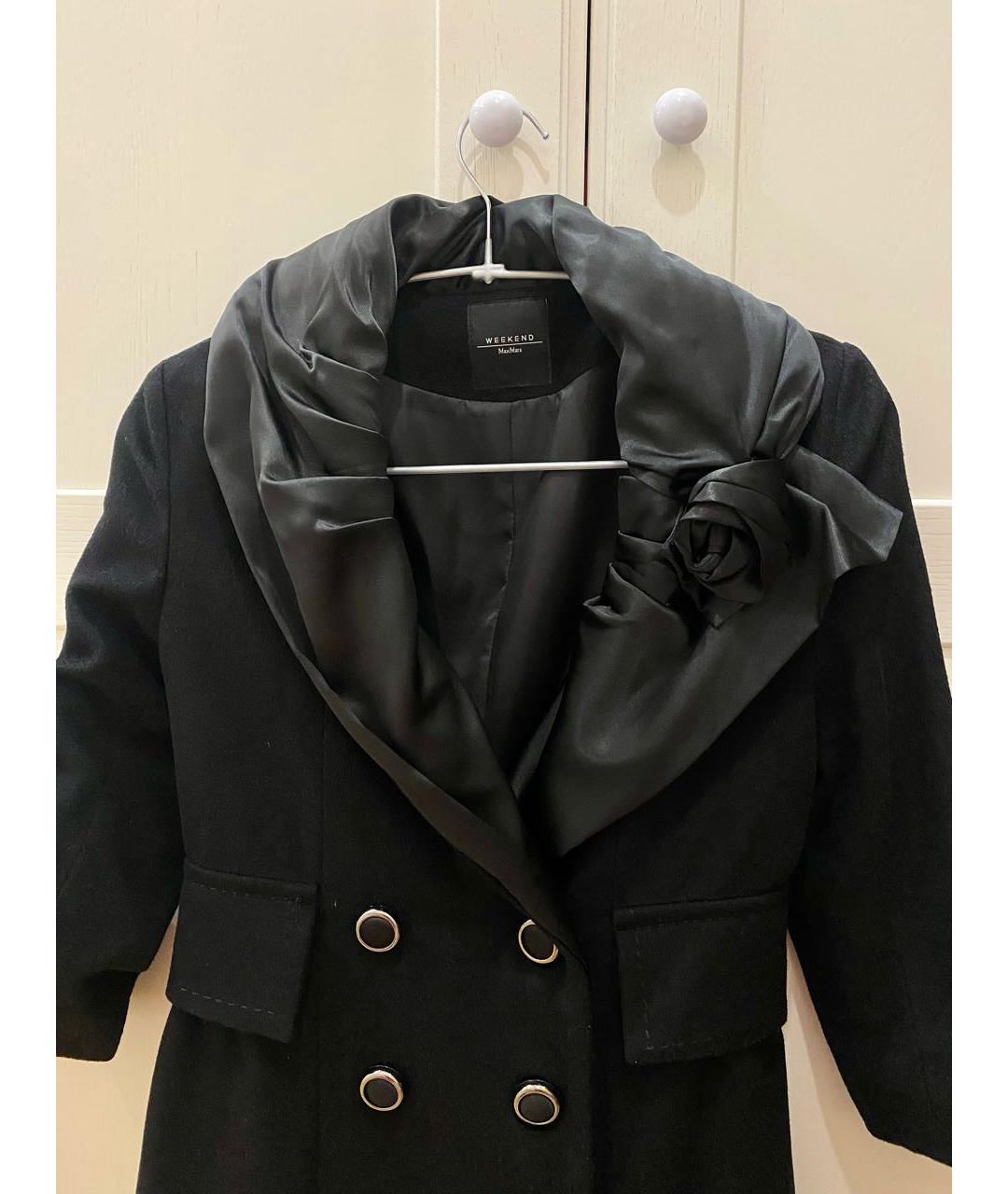 WEEKEND MAX MARA Черное кашемировое пальто, фото 2