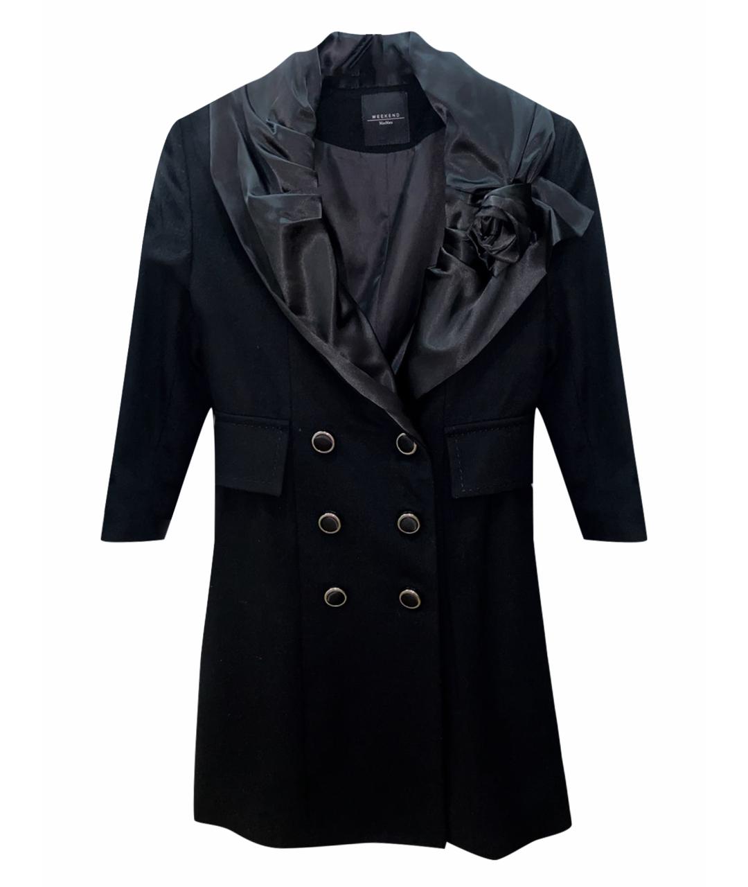 WEEKEND MAX MARA Черное кашемировое пальто, фото 1