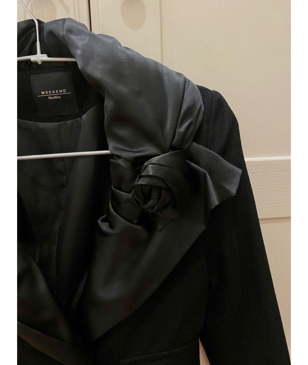 WEEKEND MAX MARA Черное кашемировое пальто, фото 4