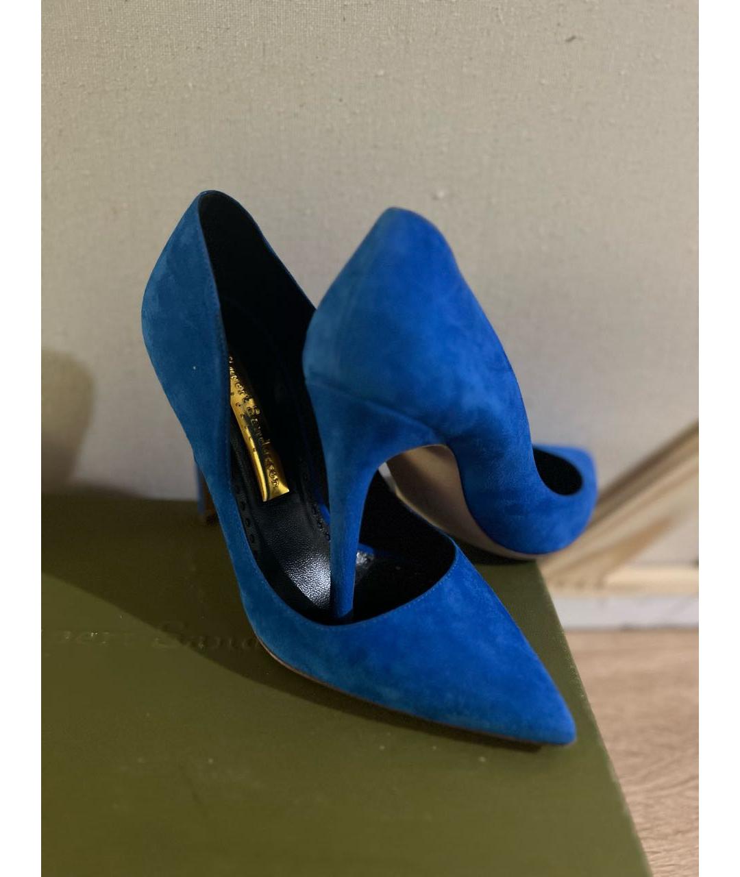 RUPERT SANDERSON Синие замшевые туфли, фото 3