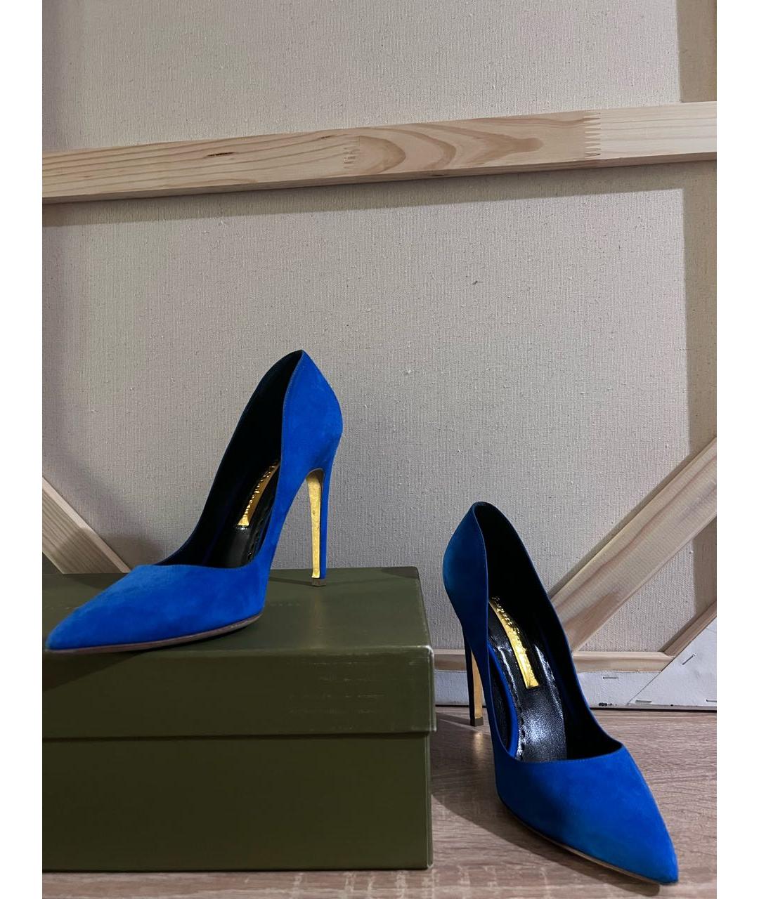 RUPERT SANDERSON Синие замшевые туфли, фото 7