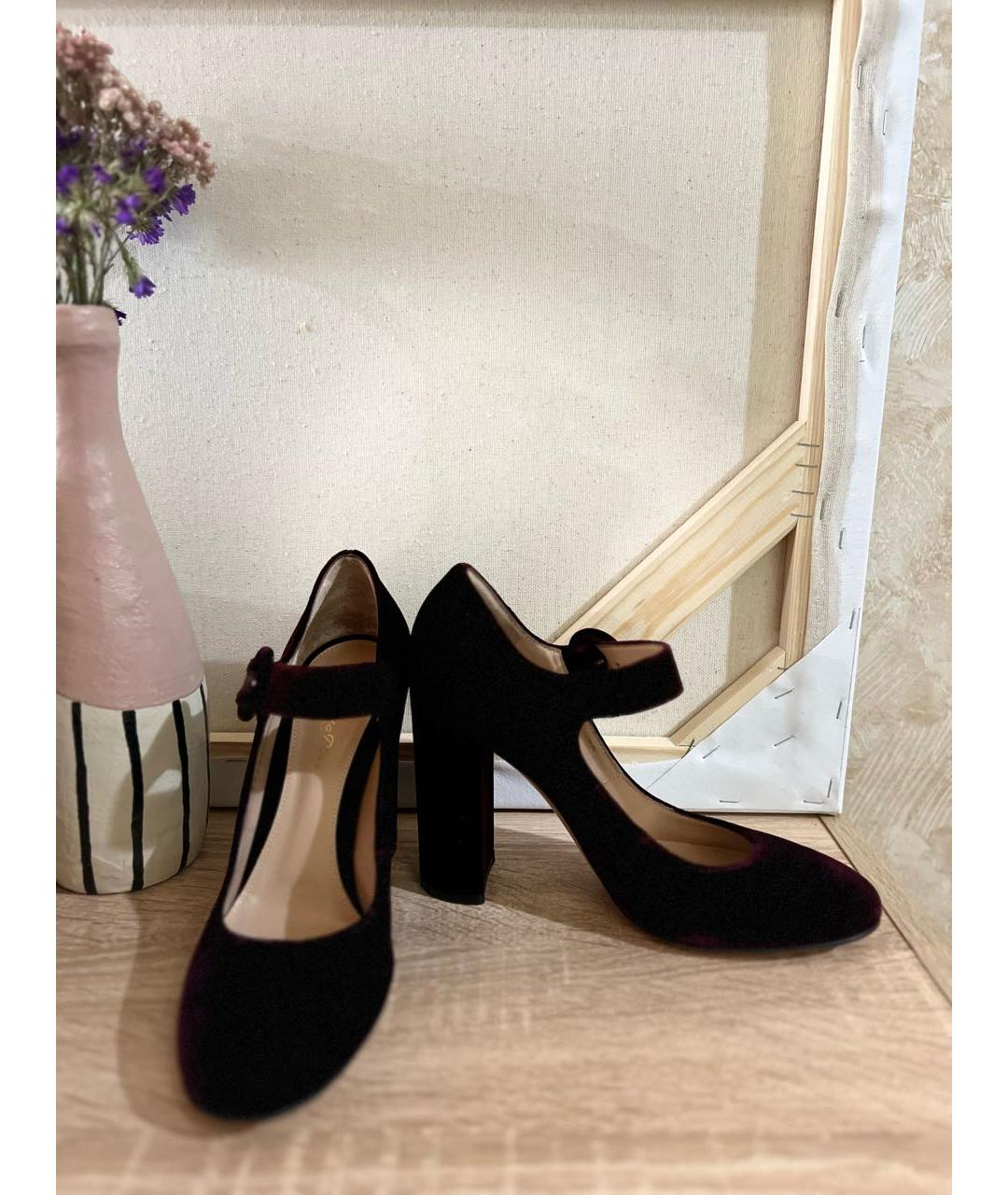 GIANVITO ROSSI Бордовые бархатные туфли, фото 7