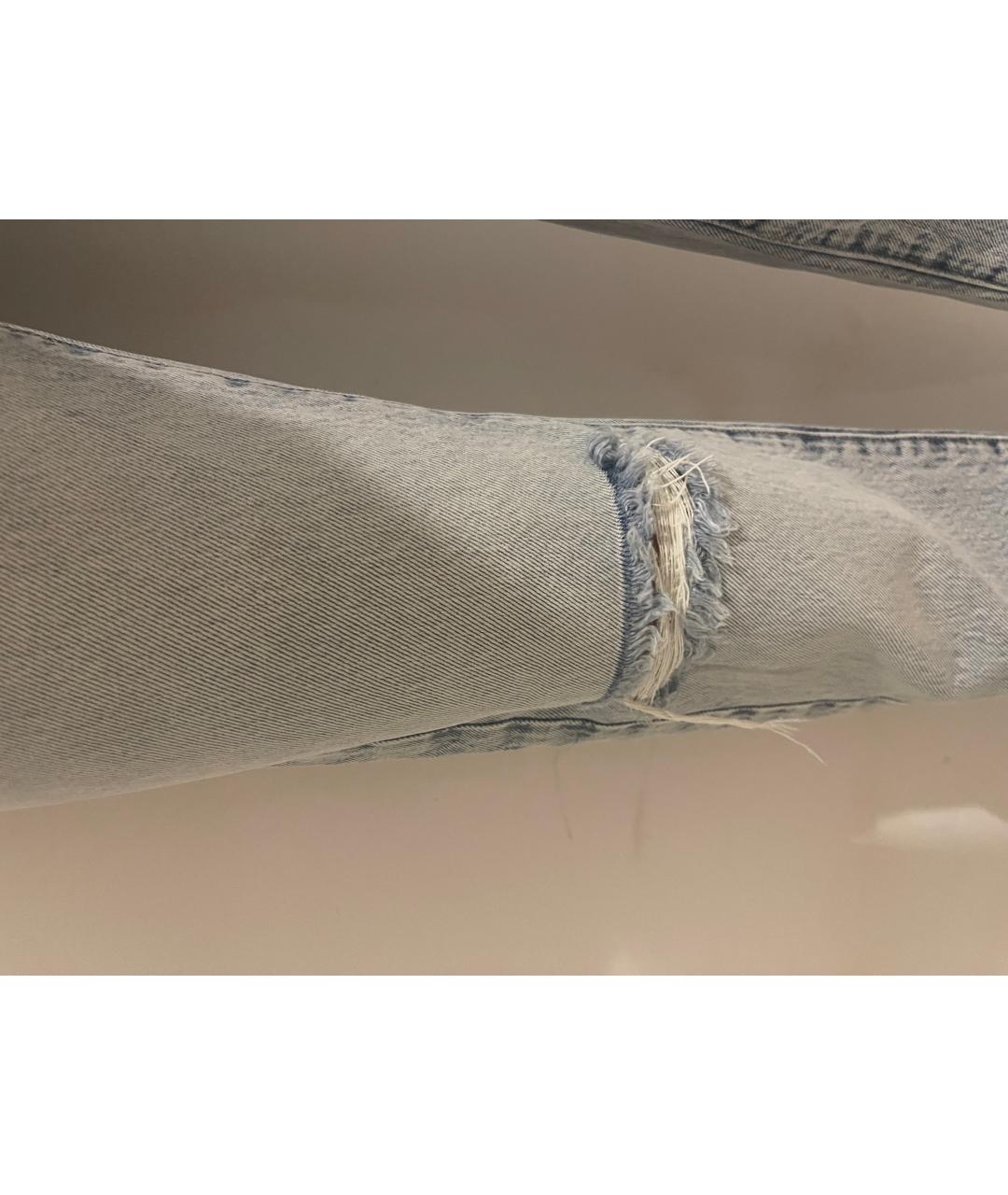 CURRENT/ELLIOTT Голубые хлопковые прямые джинсы, фото 7