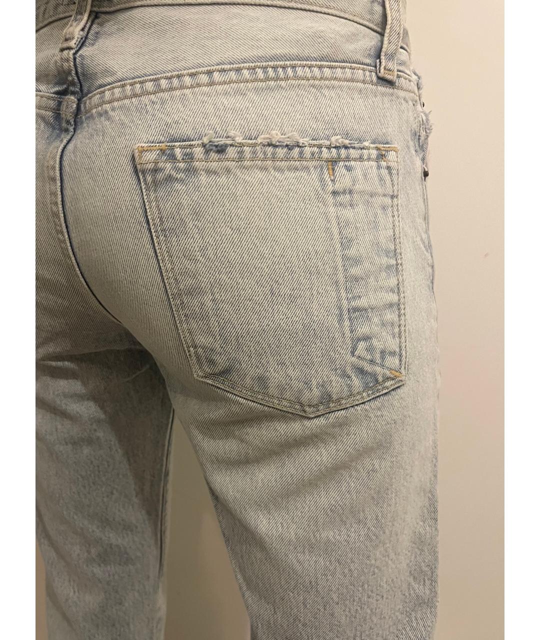CURRENT/ELLIOTT Голубые хлопковые прямые джинсы, фото 6