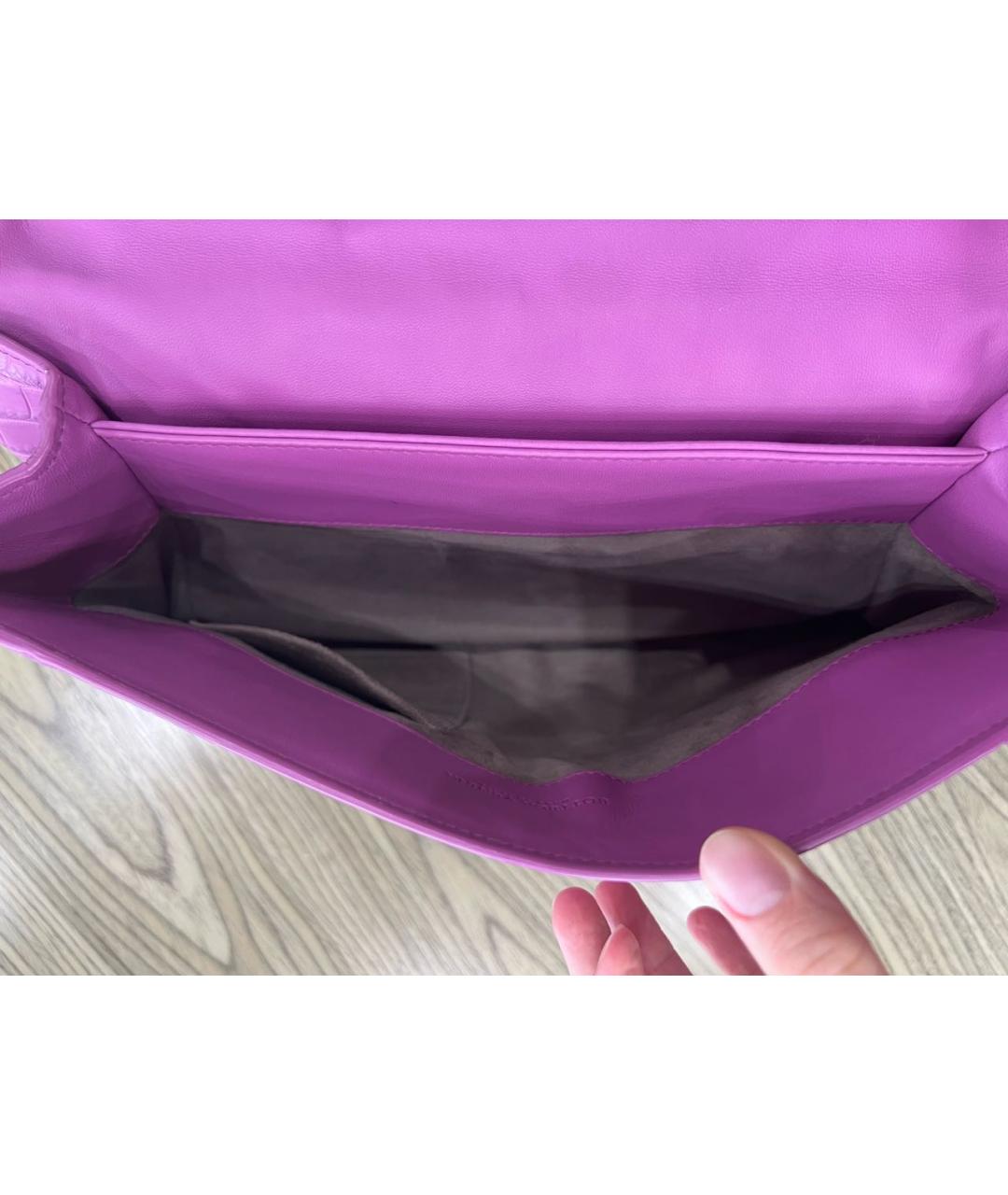 BOTTEGA VENETA Розовая кожаная сумка через плечо, фото 4