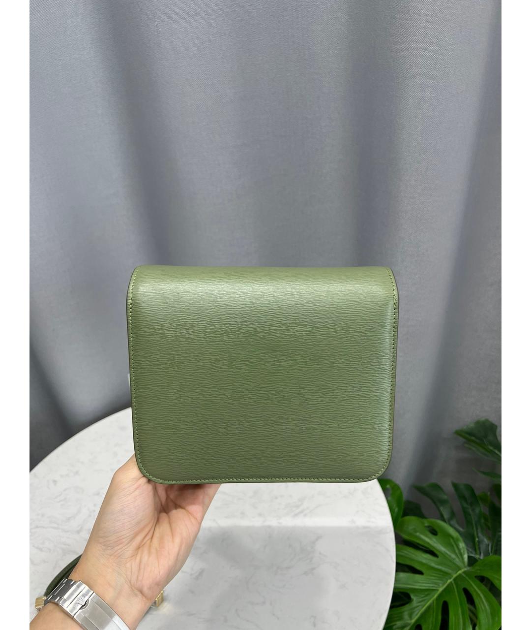 CELINE Салатовая кожаная сумка через плечо, фото 1