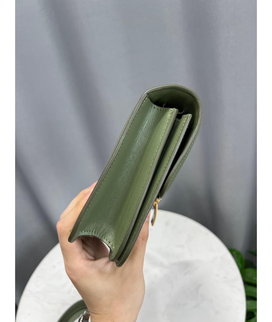 CELINE Салатовая кожаная сумка через плечо, фото 8