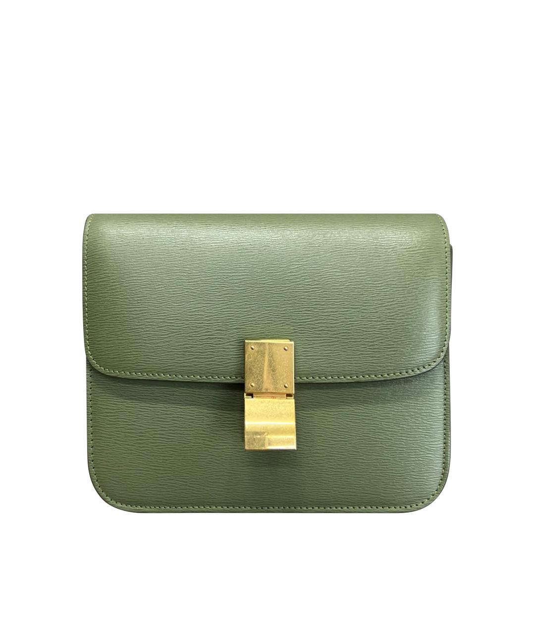 CELINE Салатовая кожаная сумка через плечо, фото 9