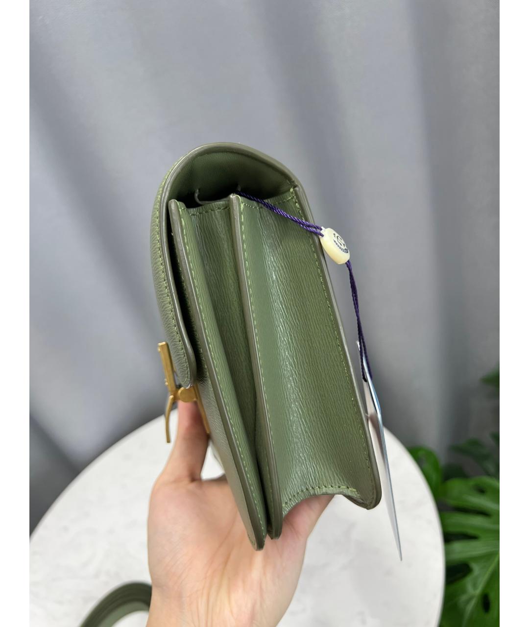 CELINE Салатовая кожаная сумка через плечо, фото 4