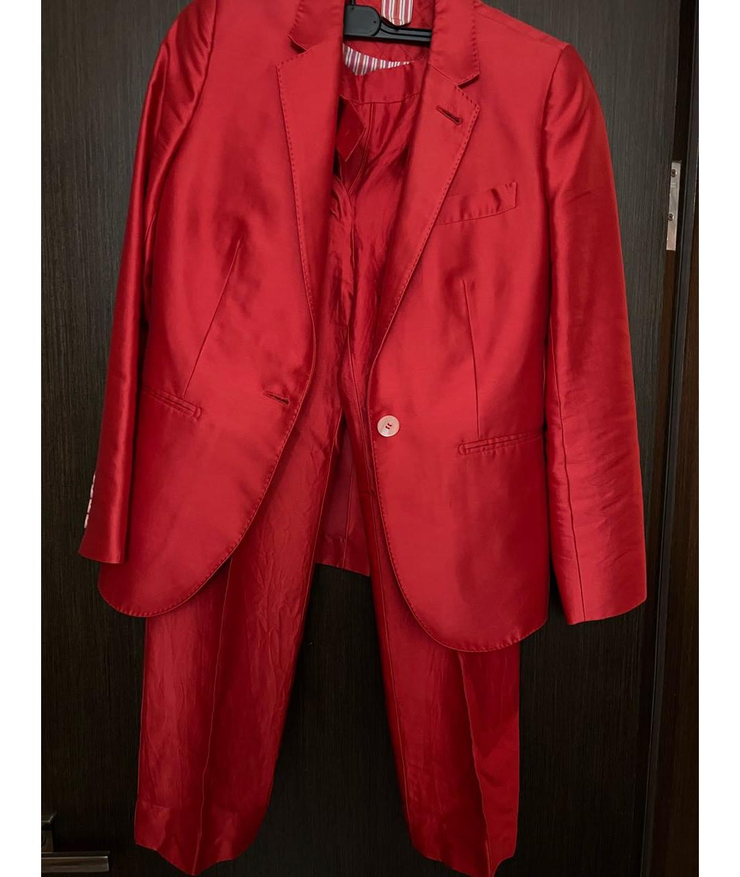 MAX MARA Красный шелковый костюм с брюками, фото 4