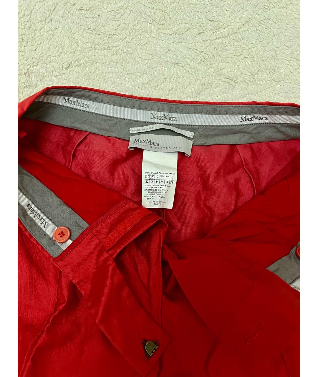 MAX MARA Красный шелковый костюм с брюками, фото 6