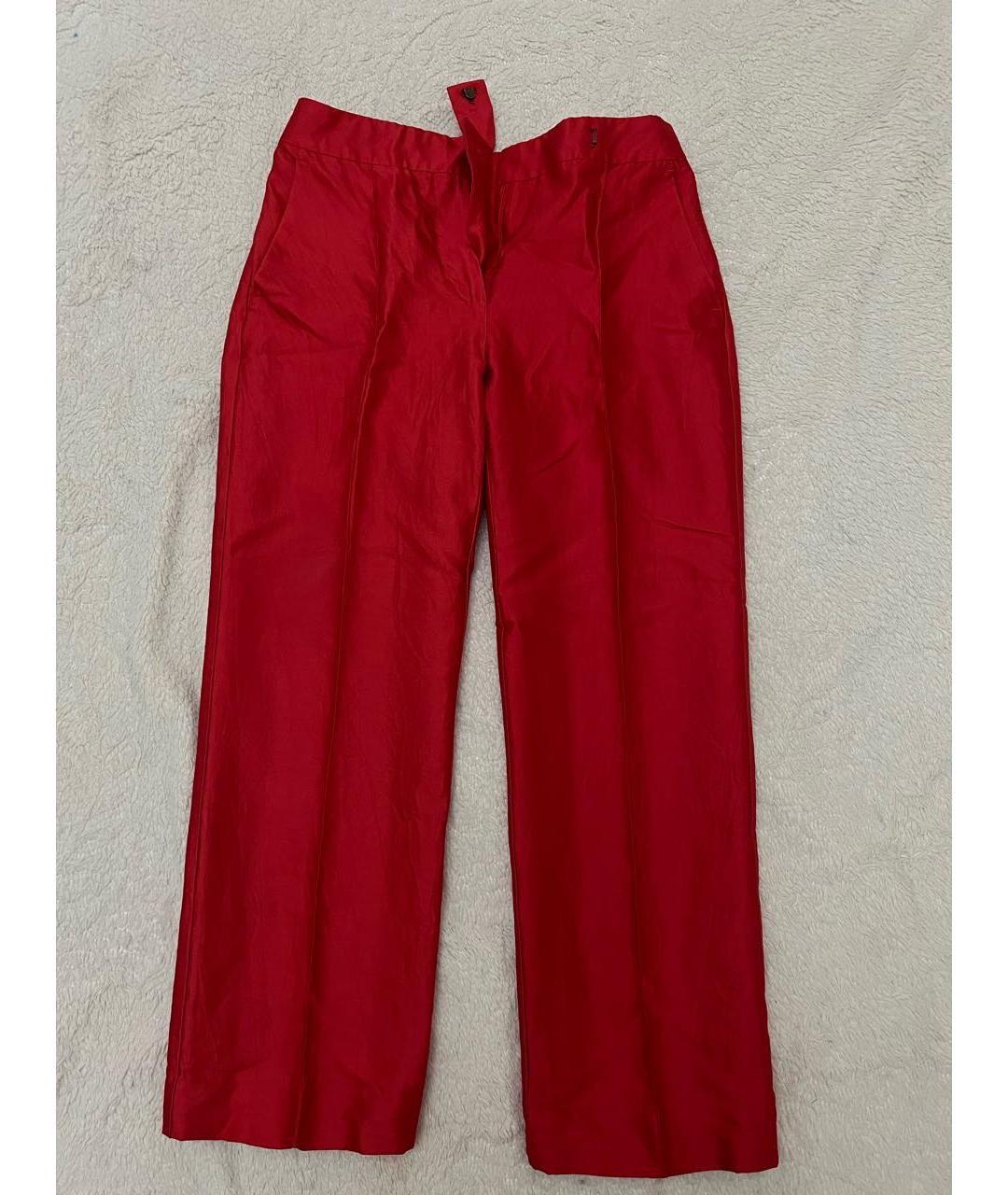 MAX MARA Красный шелковый костюм с брюками, фото 8