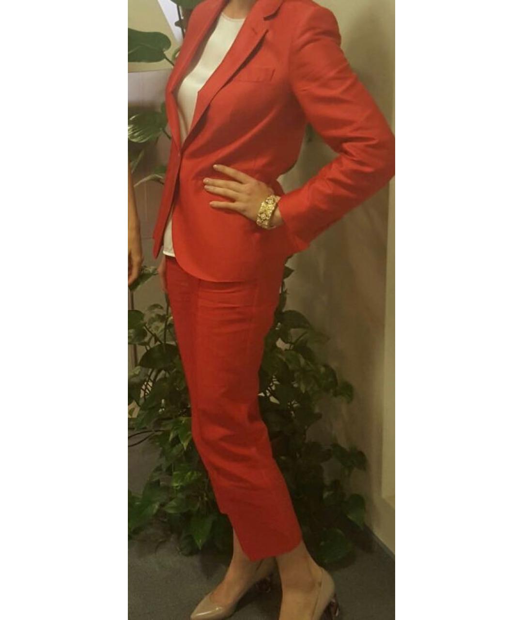 MAX MARA Красный шелковый костюм с брюками, фото 3