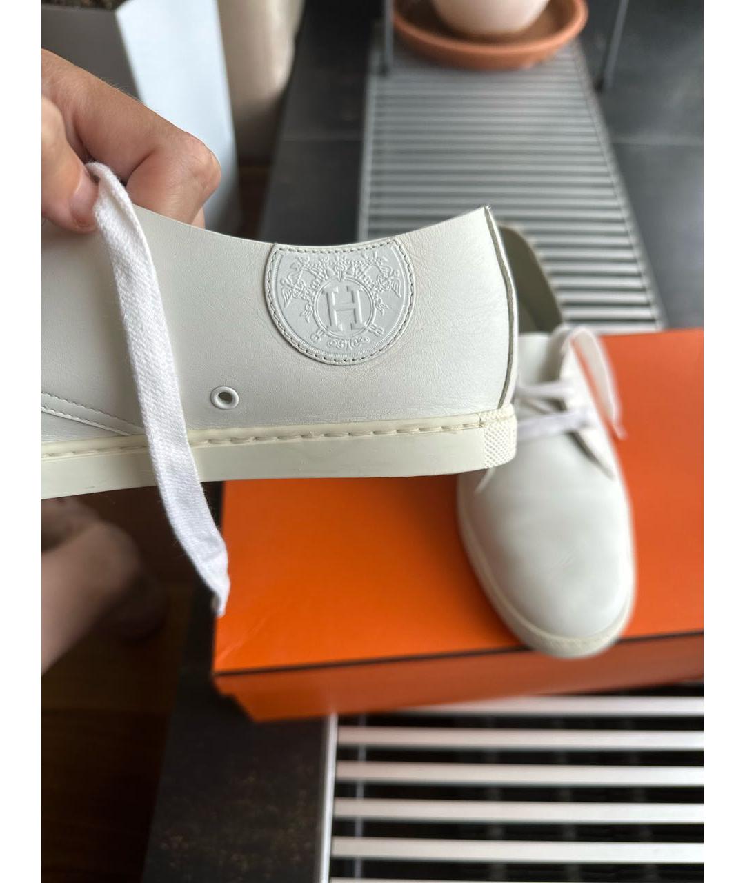 HERMES PRE-OWNED Белые кожаные ботинки, фото 5