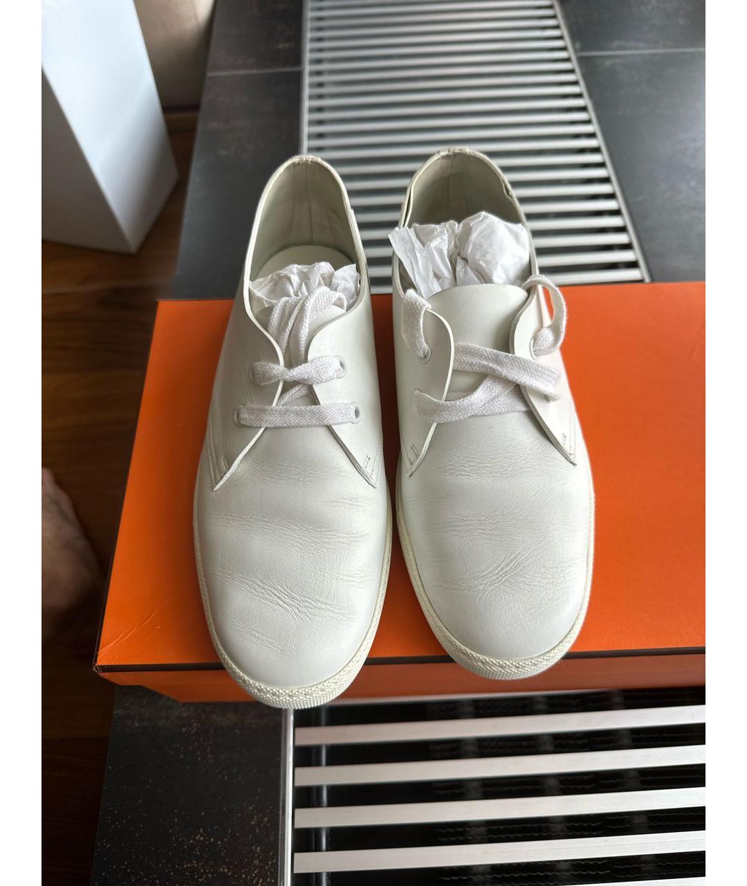 HERMES PRE-OWNED Белые кожаные ботинки, фото 2