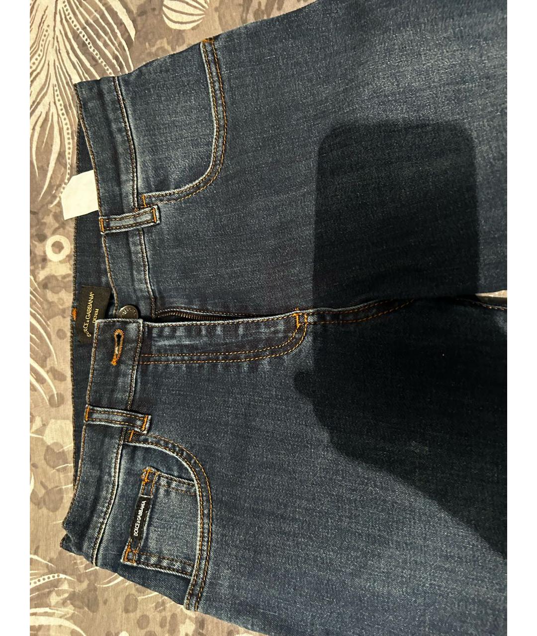 DOLCE&GABBANA Темно-синие прямые джинсы, фото 4