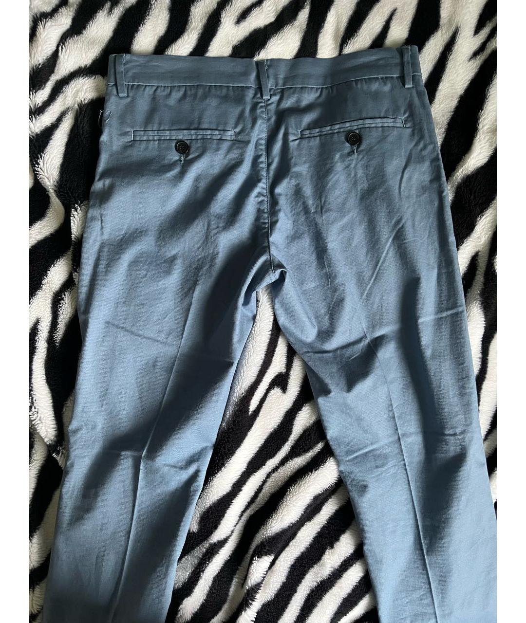 ANTONY MORATO Голубые хлопко-эластановые классические брюки, фото 2