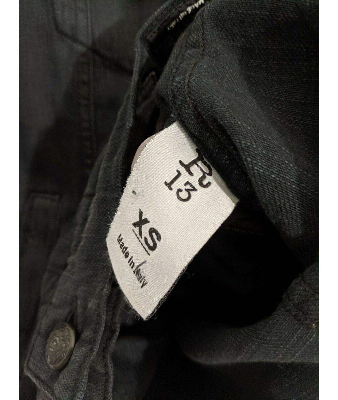 R13 Антрацитовая деним куртка, фото 4