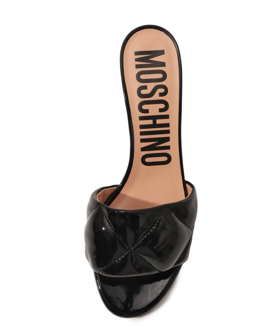 MOSCHINO Черные кожаные мюли, фото 2