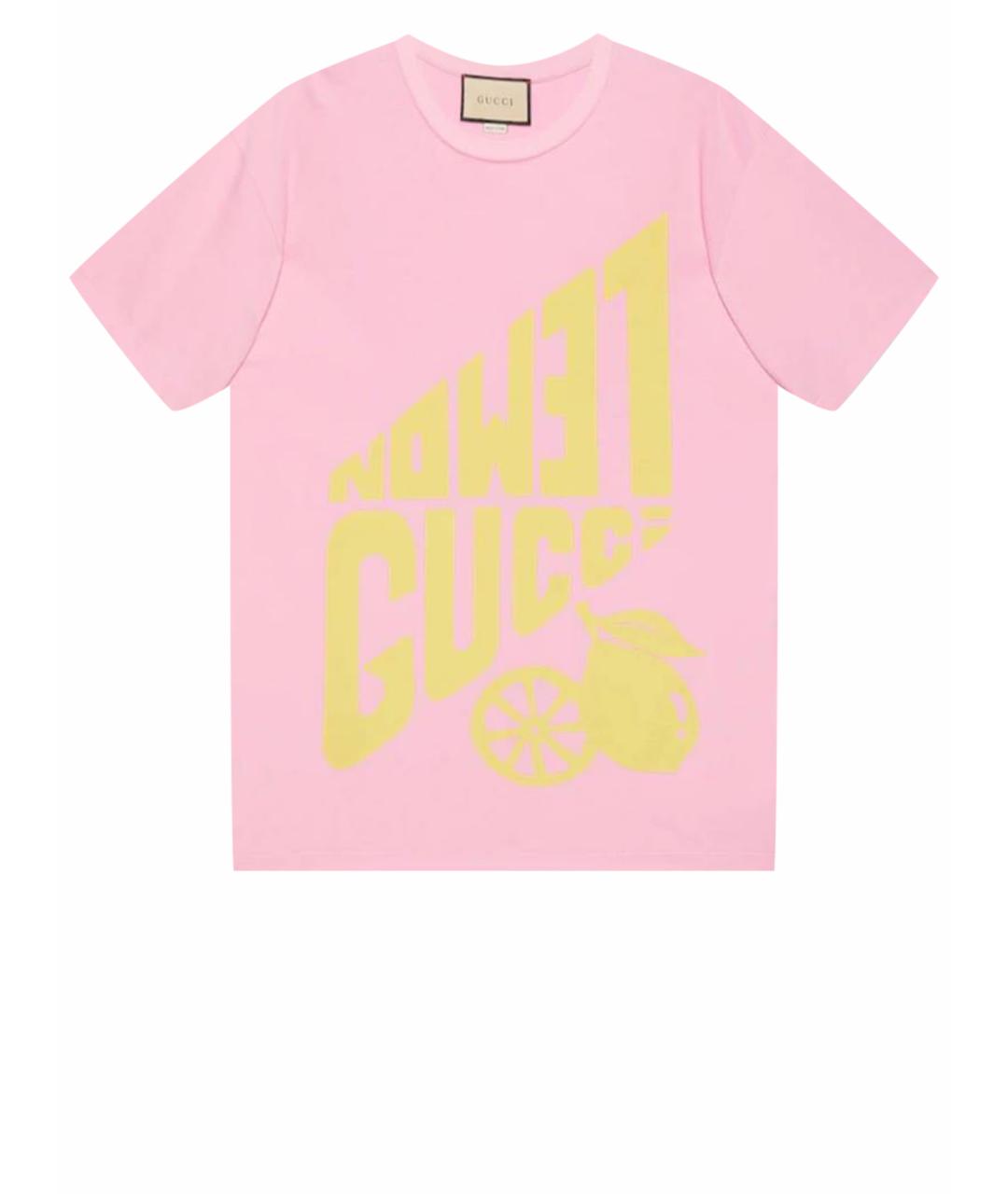 GUCCI Розовая хлопковая футболка, фото 1