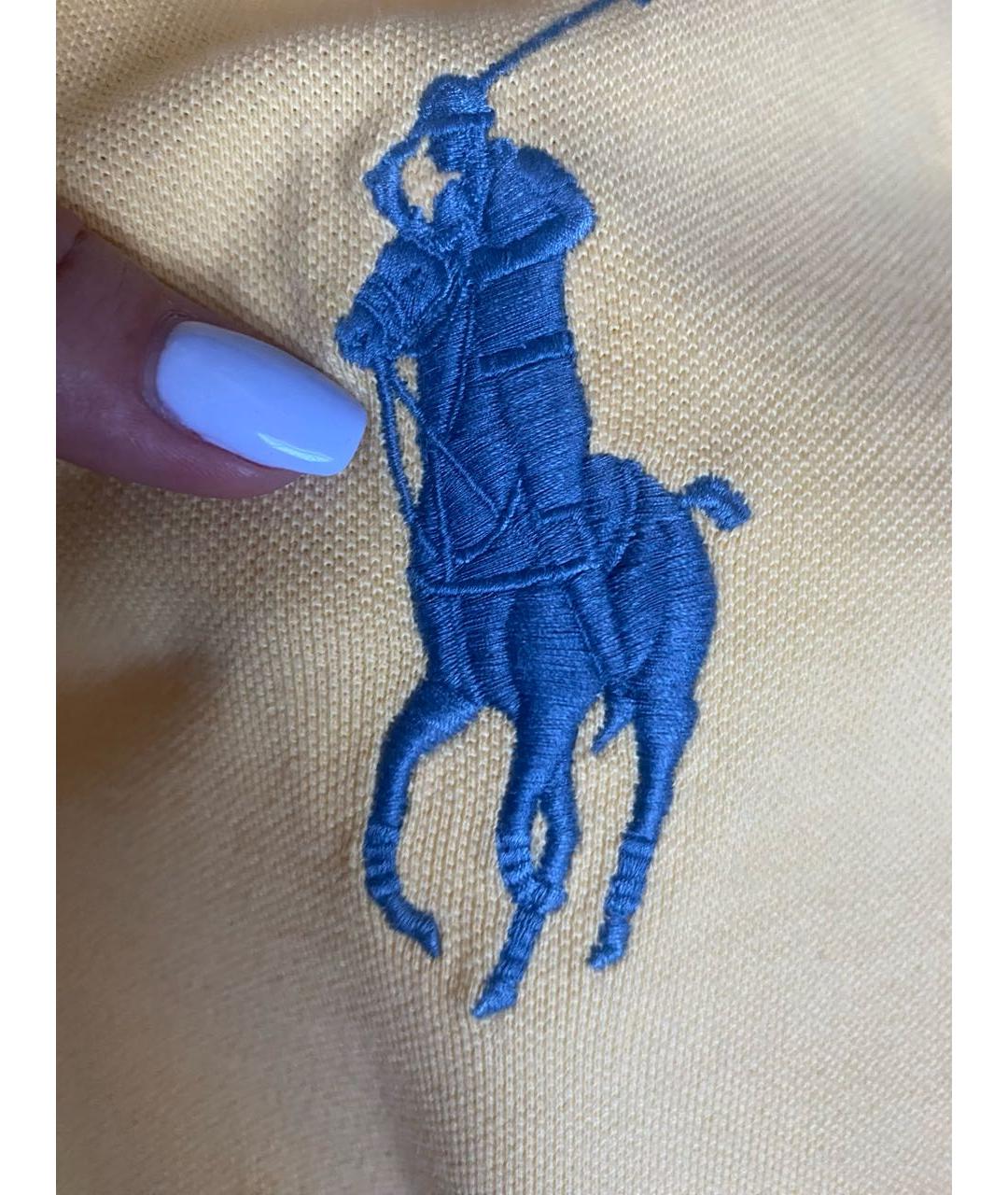 POLO RALPH LAUREN Желтая хлопковая футболка, фото 4