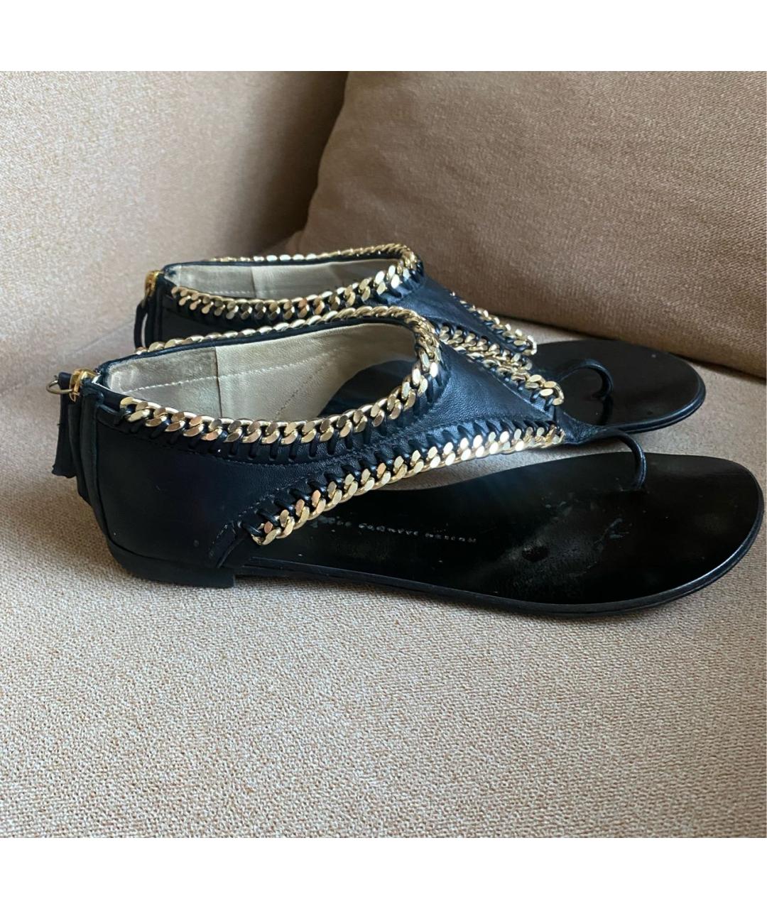 GIUSEPPE ZANOTTI DESIGN Черные кожаные сандалии, фото 9