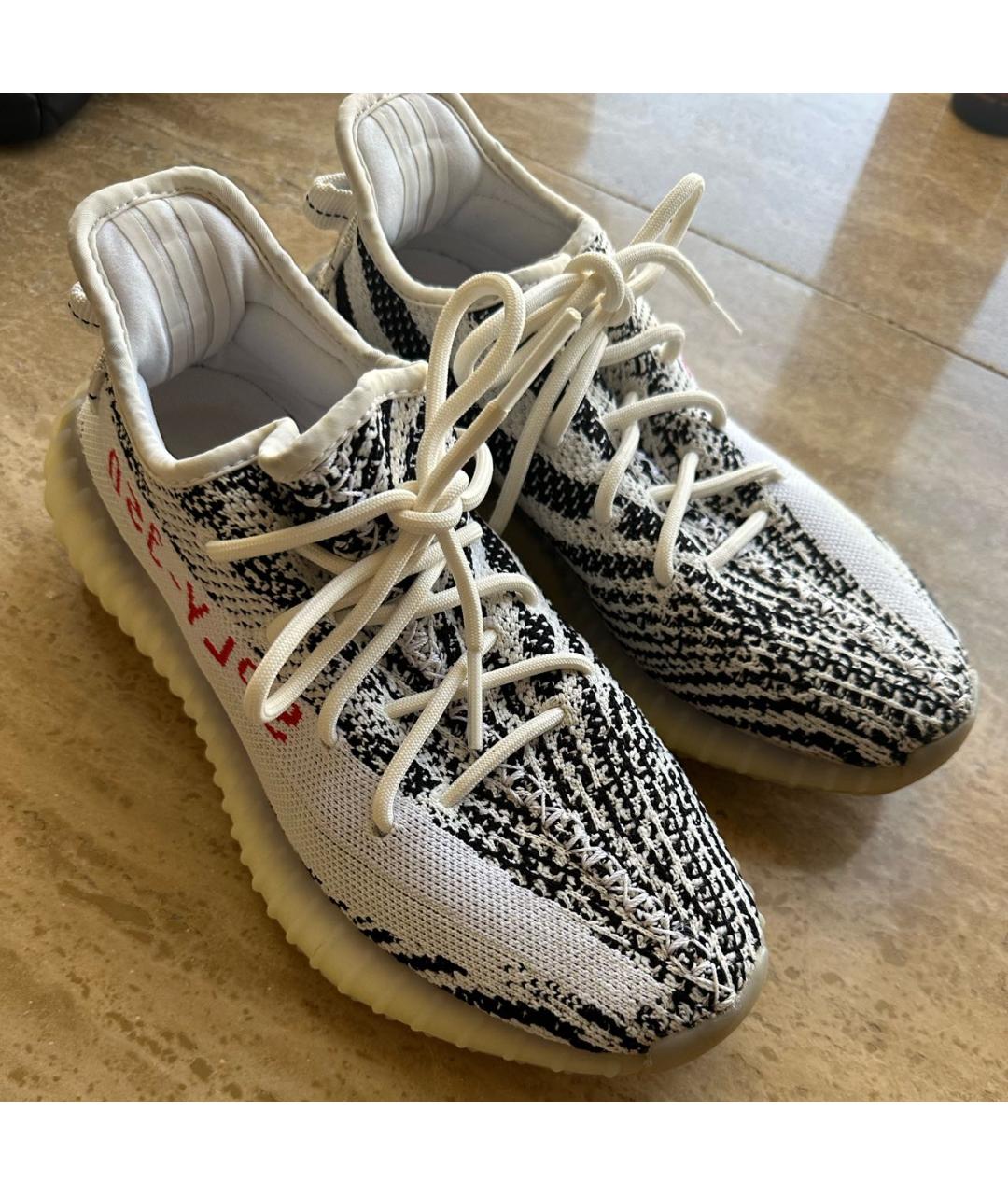 ADIDAS YEEZY Белые текстильные кроссовки, фото 3