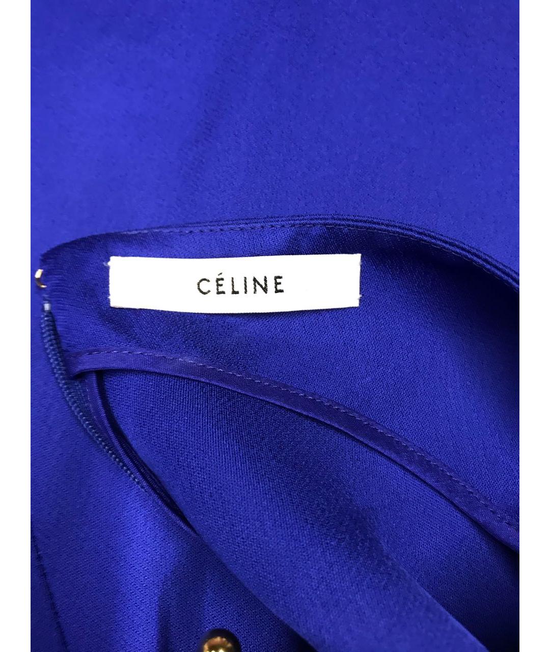 CELINE Синее вискозное платье, фото 7