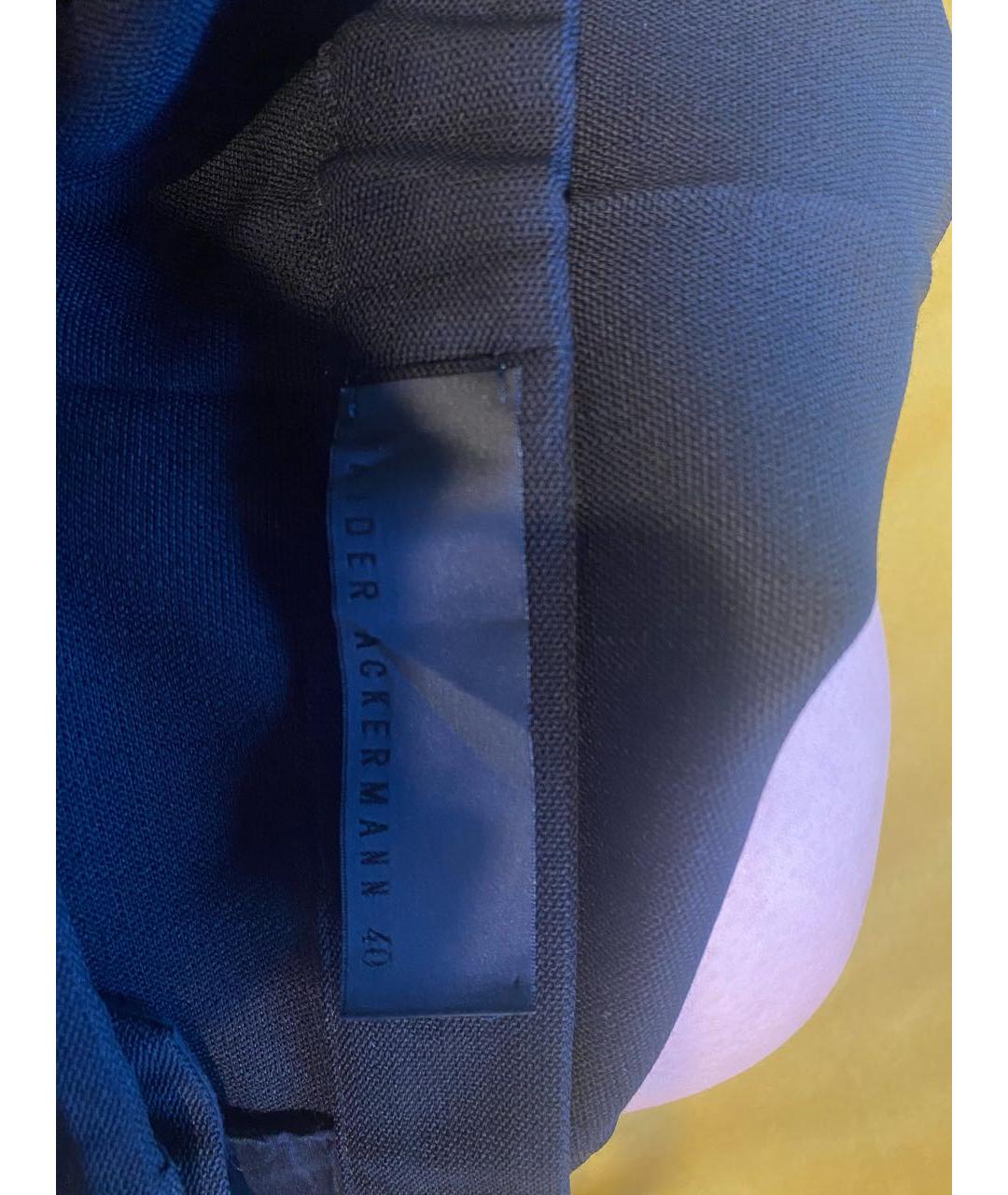 HAIDER ACKERMANN Черные шерстяные брюки узкие, фото 5