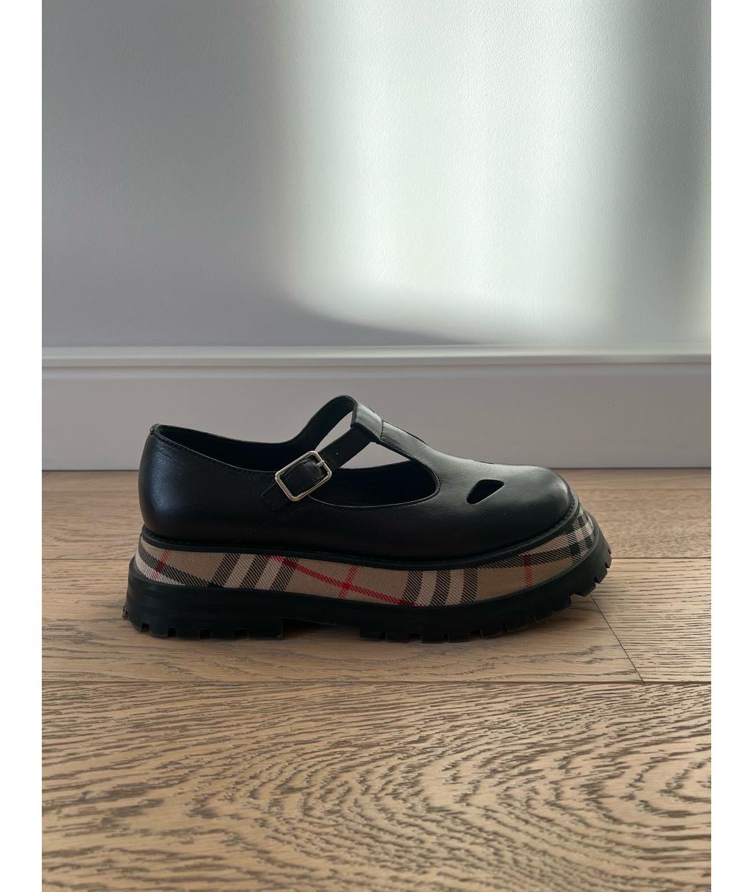 BURBERRY Черные кожаные туфли, фото 7