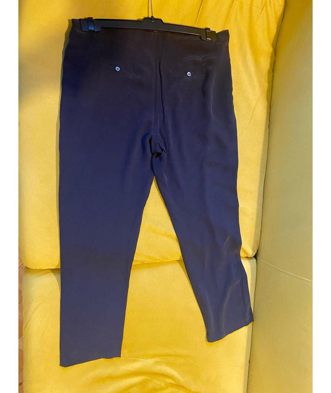 EQUIPMENT Черные шелковые прямые брюки, фото 2