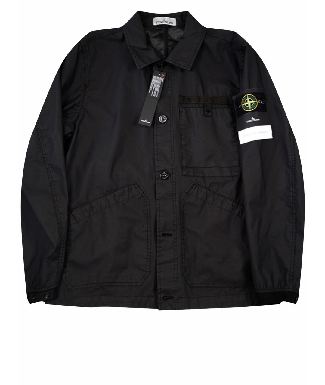 STONE ISLAND Черная полиуретановая куртка, фото 1