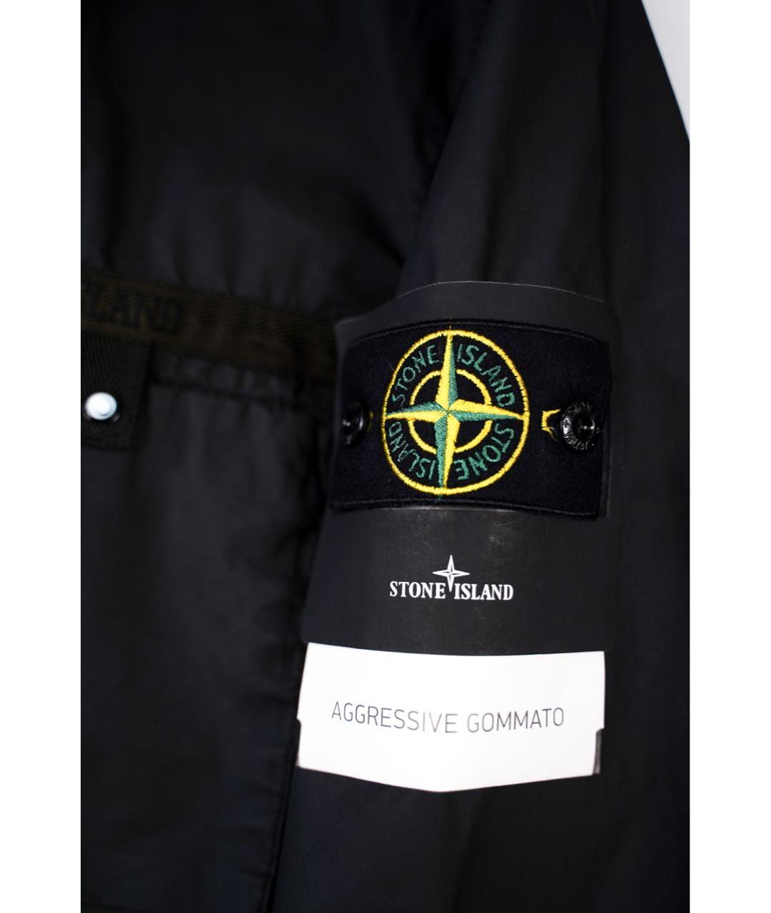 STONE ISLAND Черная полиуретановая куртка, фото 4