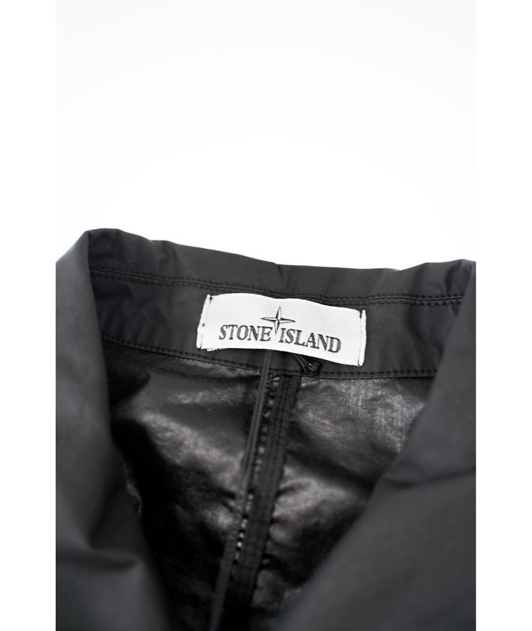 STONE ISLAND Черная полиуретановая куртка, фото 3