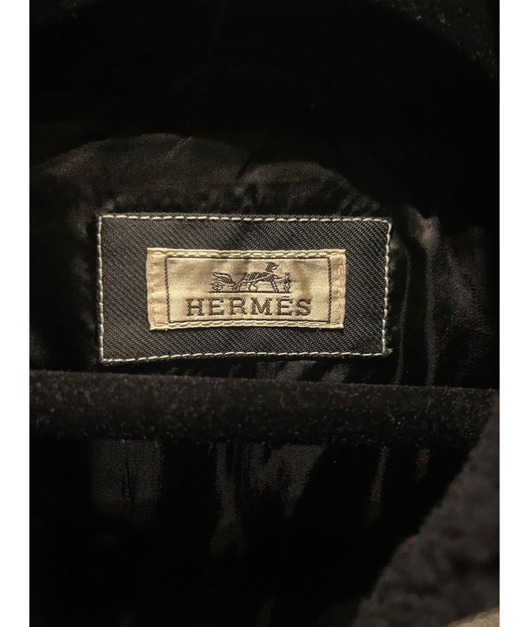 HERMES Черный шерстяной жилет, фото 2