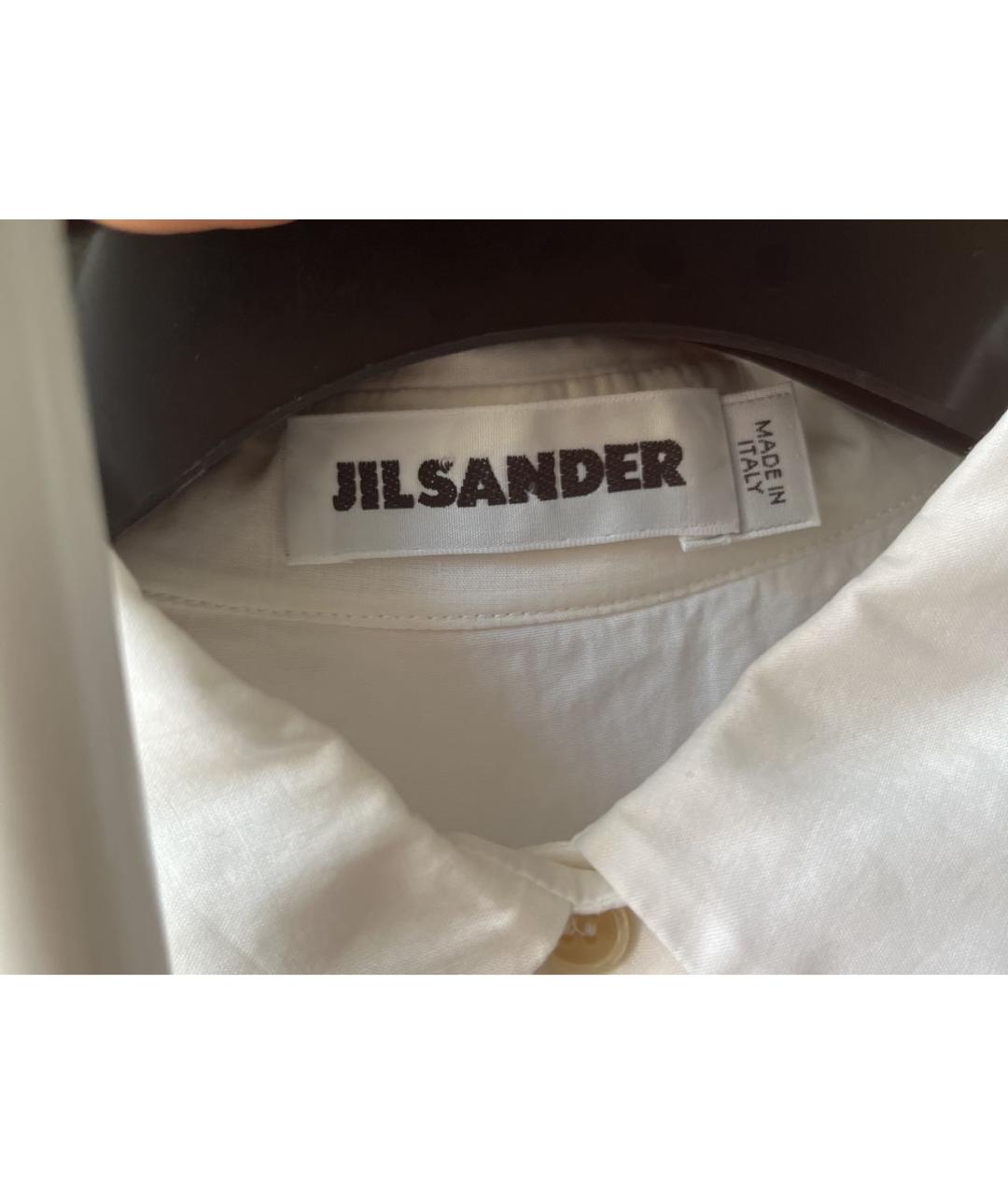 JIL SANDER Белое хлопковое повседневное платье, фото 4