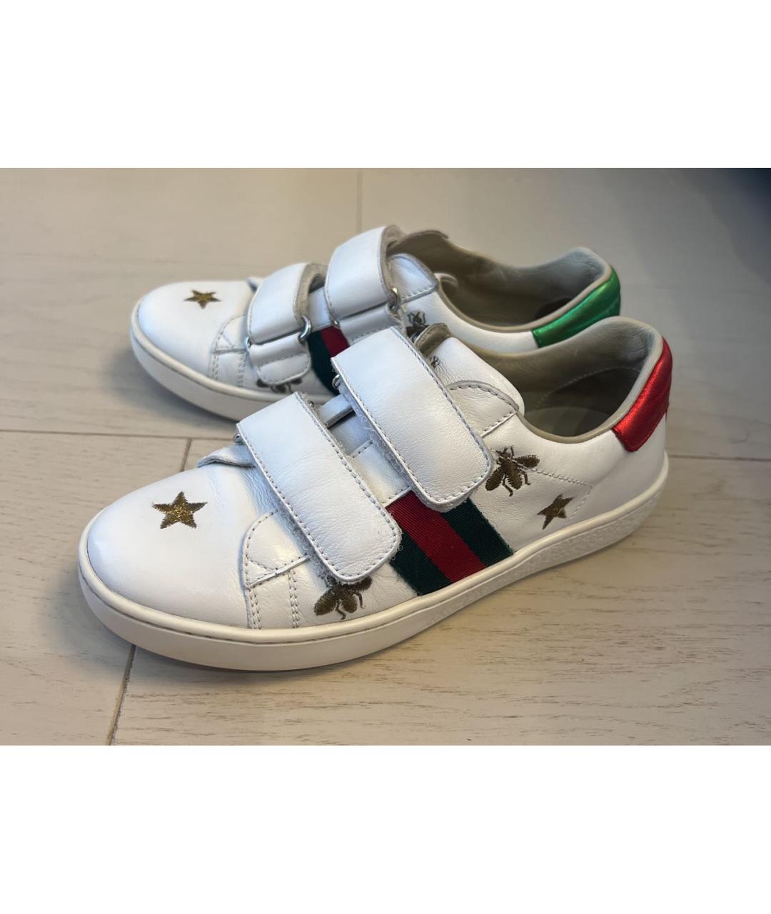 GUCCI KIDS Белые кожаные кеды, фото 6