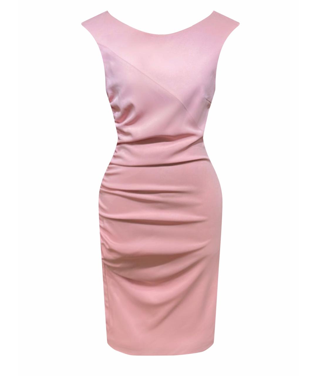AZZARO Розовое шелковое коктейльное платье, фото 1