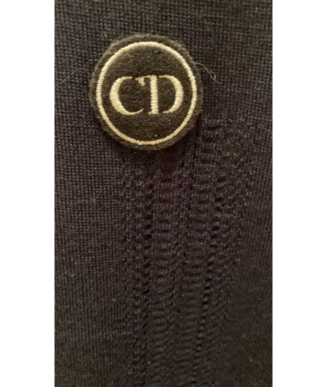 CHRISTIAN DIOR Темно-синий шерстяной джемпер / свитер, фото 4