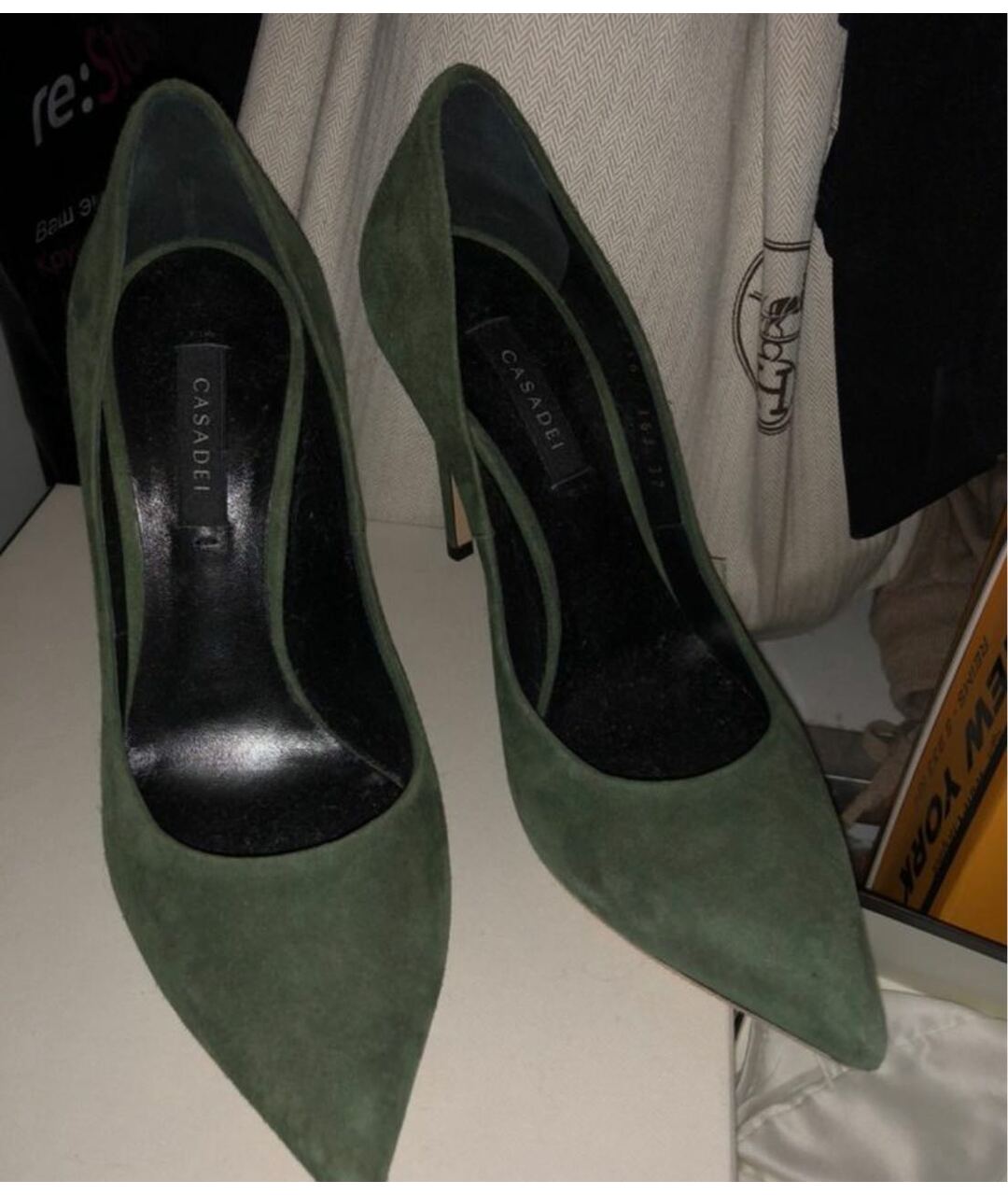 CASADEI Зеленые замшевые туфли, фото 8