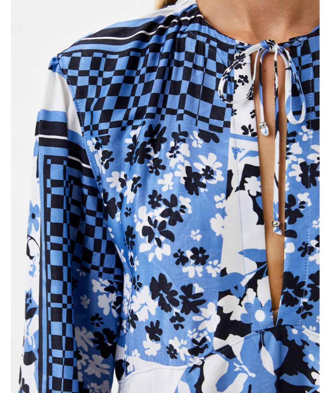 HUGO BOSS Синее вискозное повседневное платье, фото 4