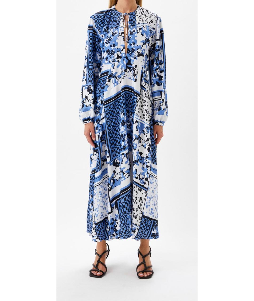 HUGO BOSS Синее вискозное повседневное платье, фото 6