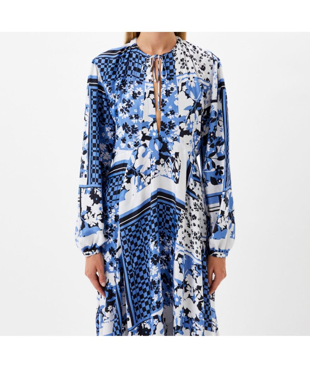 HUGO BOSS Синее вискозное повседневное платье, фото 5