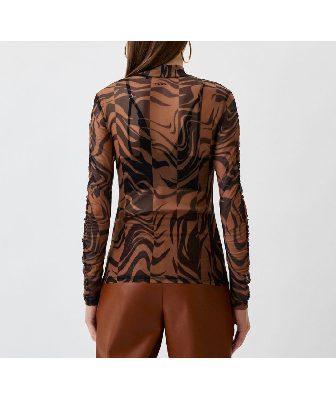 HUGO BOSS Коричневая полиэстеровая блузы, фото 3