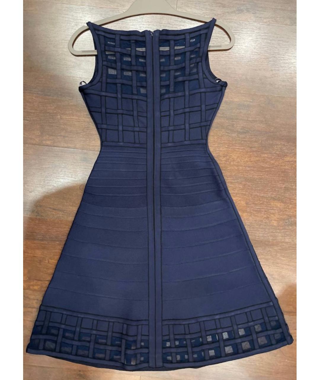 HERVE LEGER Темно-синее повседневное платье, фото 2