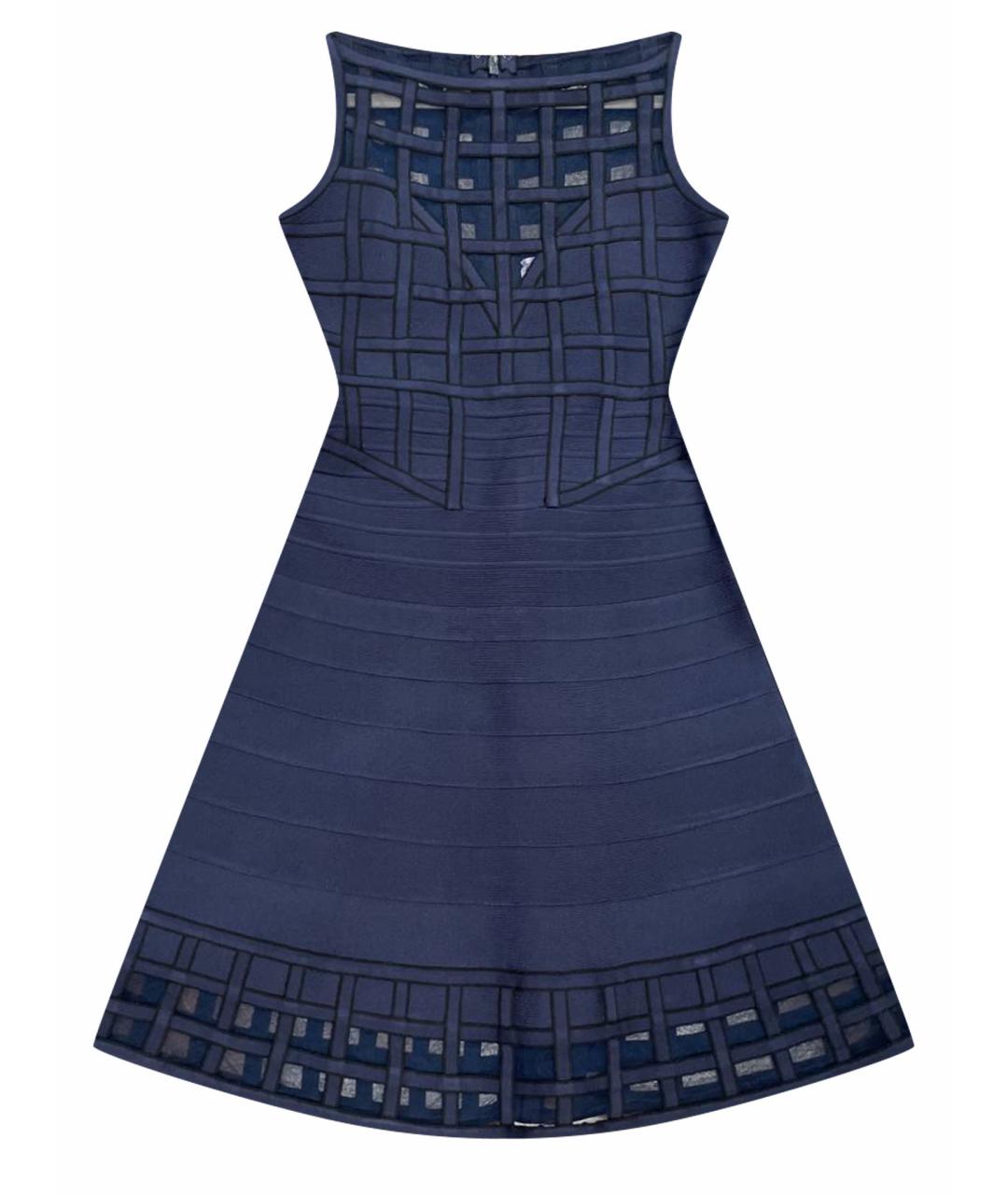 HERVE LEGER Темно-синее повседневное платье, фото 1