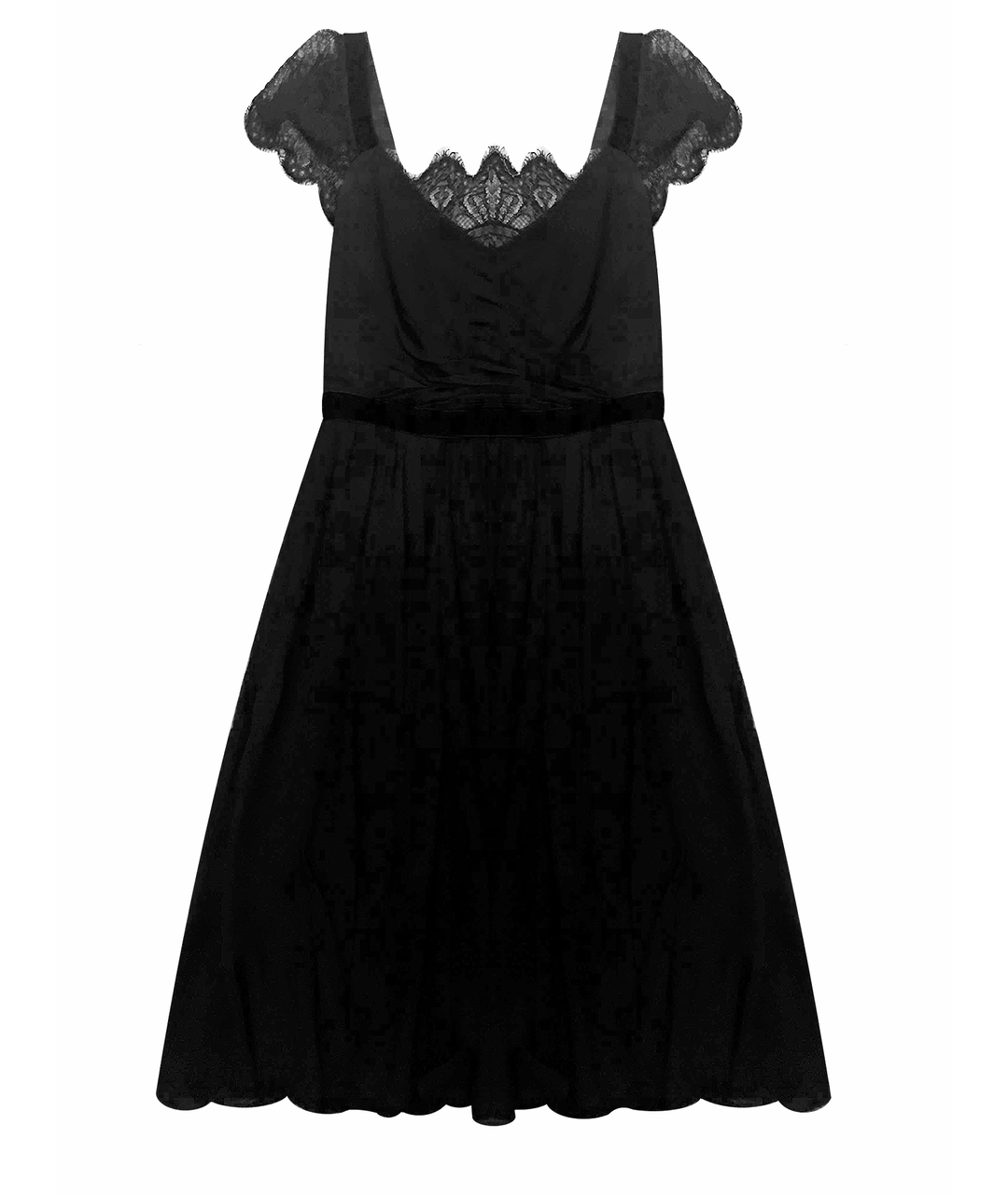 MARCHESA NOTTE Черное шифоновое коктейльное платье, фото 1
