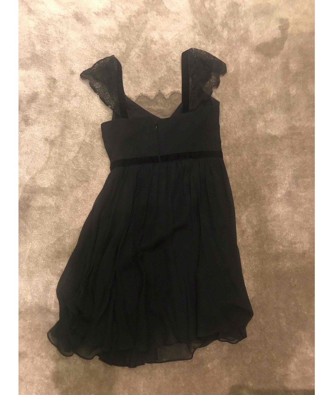 MARCHESA NOTTE Черное шифоновое коктейльное платье, фото 2